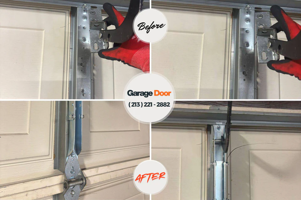 Before and after: garage door repair Johnson City, TN